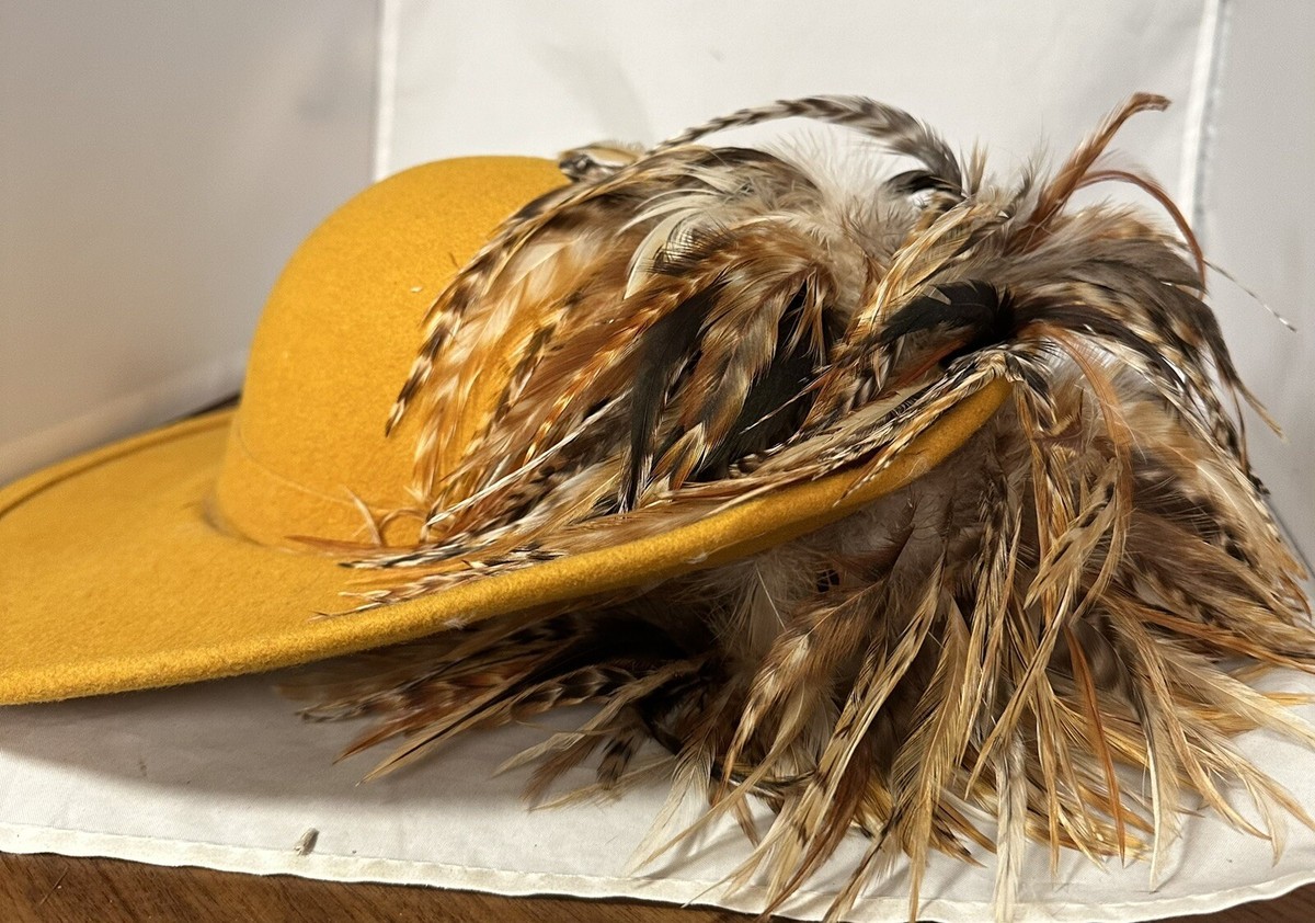 Bollman Vintage Fashion Hat Wool Felt Dramatic Feather 