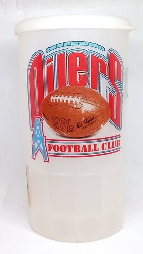 Betras Super Liter Mug VTG Made In USA 33oz Mug NFL Tennessee Oilers W/ Lid