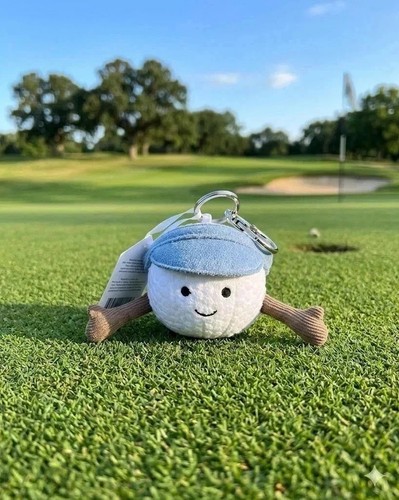 Jellycat Amuseables Golf Ball Bag Charm - Sports Keychain BNWT + DUST BAG