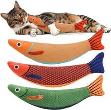 Catnip Fish Cat Toy Set 3pcs Kicker Toy for Cats Soft Plush Bite Kick Play