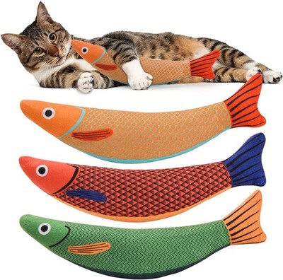 Catnip Fish Cat Toy Set 3pcs | Kicker Toy for Cats | Soft Plush Bite & Kick Play