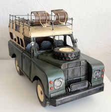 Duży vintage model samochodu blaszana zabawka blaszana Land Rover Expedition 4x4 30 cm