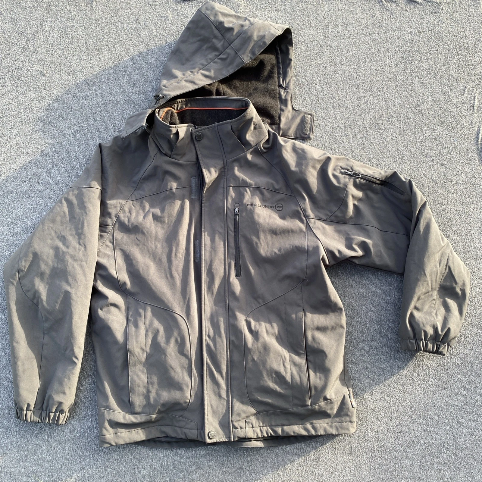Free Country Men's Gray All Weather Coat Size Medium Water/Wind Resistant