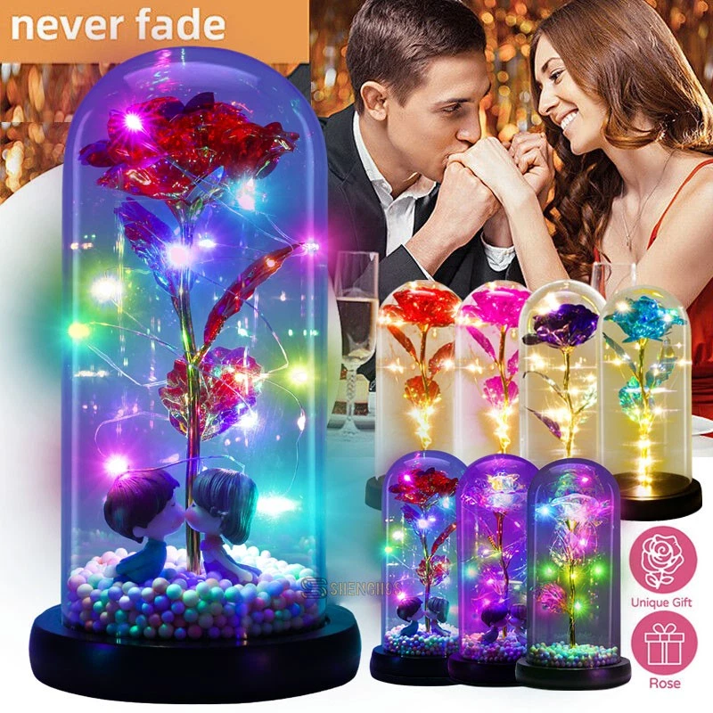 Regalo de Navidad LED Rosa para Mujer Novia Esposa San Valentín Regalos de Cumpleaños Foto 2 de 4