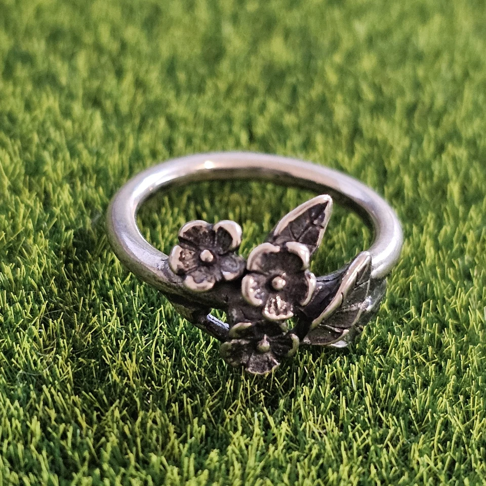Trollbeads Forest Blossom Sterling Silver Ring – SN Stamped, Ultra Rare Vintage - Изображение 4 из 4