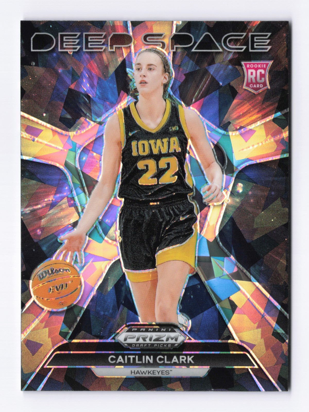 2024 Panini Prizm Draft Picks #8 Caitlin Clark RC Rookie Deep Space Ice Prizm