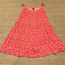 Wild Fable Pink Floral Rayon Tiered Tie Strap Mini Dress Size XS