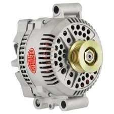 Powermaster Alternator 47750; 130 Amp Large Case Satin Serpentine 6G for Ford 3G