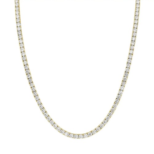 Rachel Koen Lab Grown Diamond Tennis Necklace 14K Yellow Gold 14.61Ctw 17 Inches - 第 1/4 張圖片
