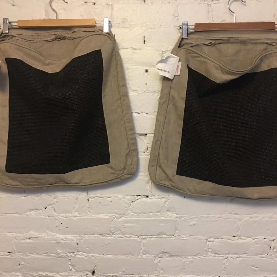 Fundas de cojín de asiento de tela Sunbrella piel de tiburón tostada 18" lote de dos Foto 4 de 4