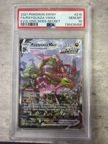 PSA 10 Pokémon TCG Rayquaza VMAX Evolving Skies 218/203