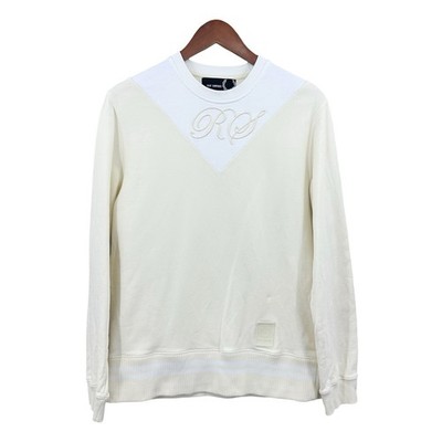 FRED PERRY x RAF SIMONS V-Insert Crew Sweatshirt Size 38 Pale Yellow W955
