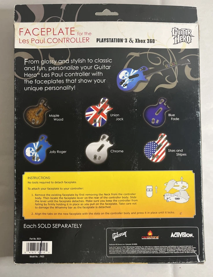 Guitar Hero Faceplate STARS AND STRIPES Les Paul PS3 & Xbox 360 Open Box - Image 2 of 4