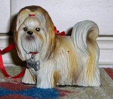  1753 SHIH TZU RESIN CHRISTMAS ORNAMENT 4X3
