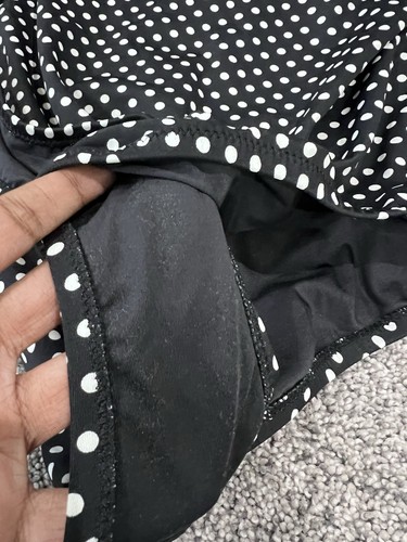 Neu mit Etikett! J.Crew schwarz weiß gepunktet Rüschen Top Ausschnitt Rücken Badeanzug Größe US 10 - Bild 4 von 12