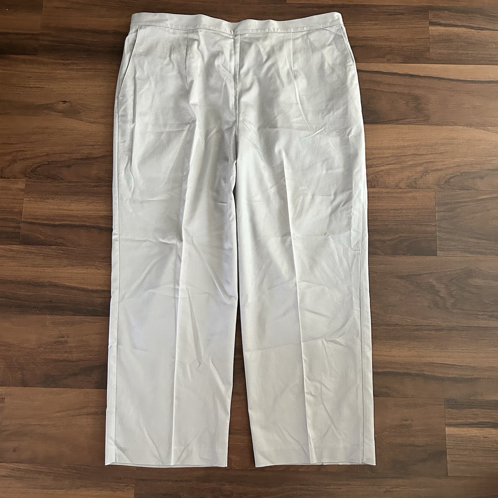 Alfred Dunner Women’s Pants Light Gray Size 20W Classic Elastic Waist Pockets