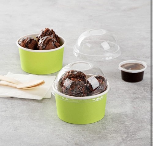 LIDS ONLY: Dome-Shaped Lids, 200 Transparent Plastic Lids For 8 Ounce - Picture 2 of 6