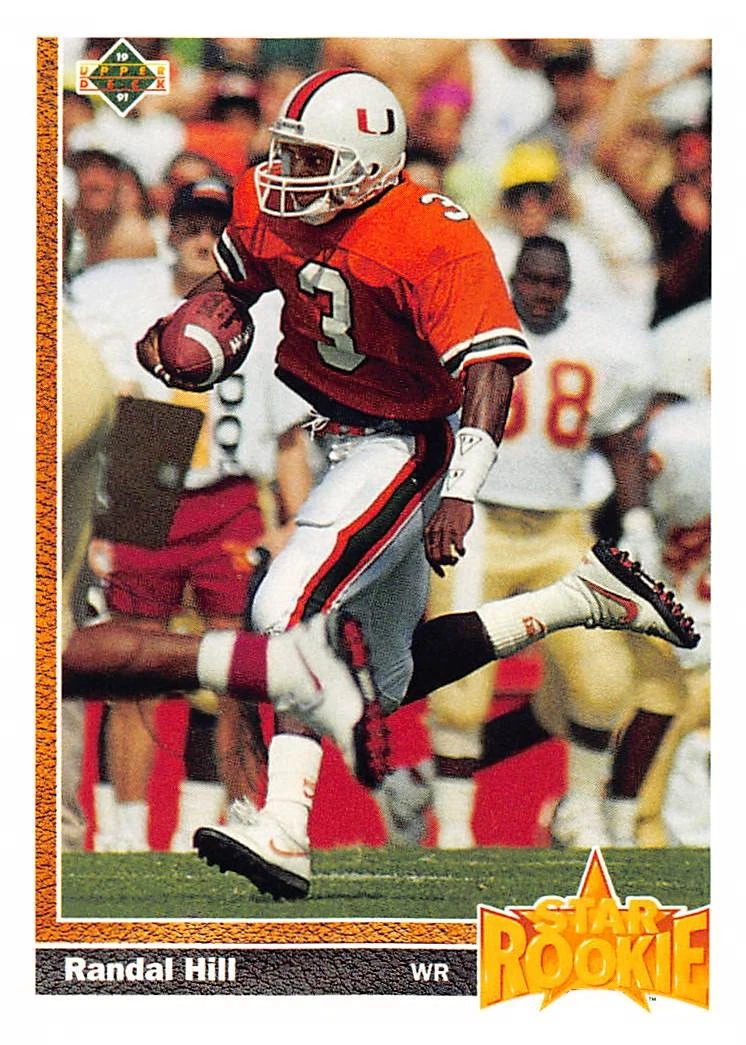 Randal Hill 1991 Upper Deck 28  Miami Dolphins Rookie Football Card