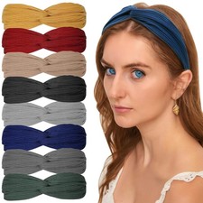 Cloth  Elastic Headbands 8 Pcs For Women - Stretchy  Comfortable Yoga Hea...