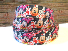Mickey Mouse  Minnie 7/8" Grosgrain Ribbon YOUR CHOICE 5 or 10 Yard Cartoon 