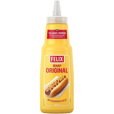 FELIX ORIGINAL MUSTARD Hod Dog Sauce Bottle 360g 12.7oz