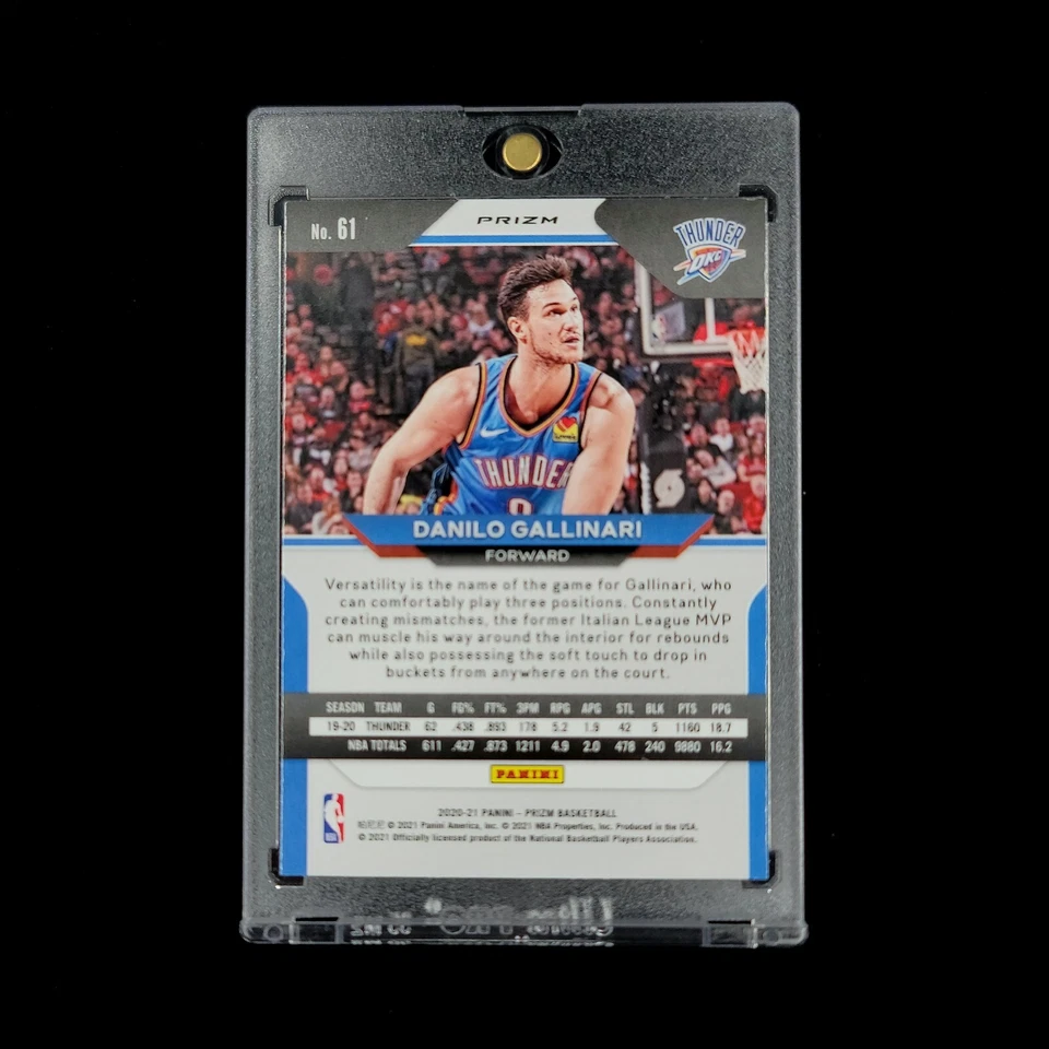 Danilo Gallinari ✅️🎯- 2020-21 NBA Panini Prizm Silver Holo Prizm SP Thunder #61 Foto 2 de 2
