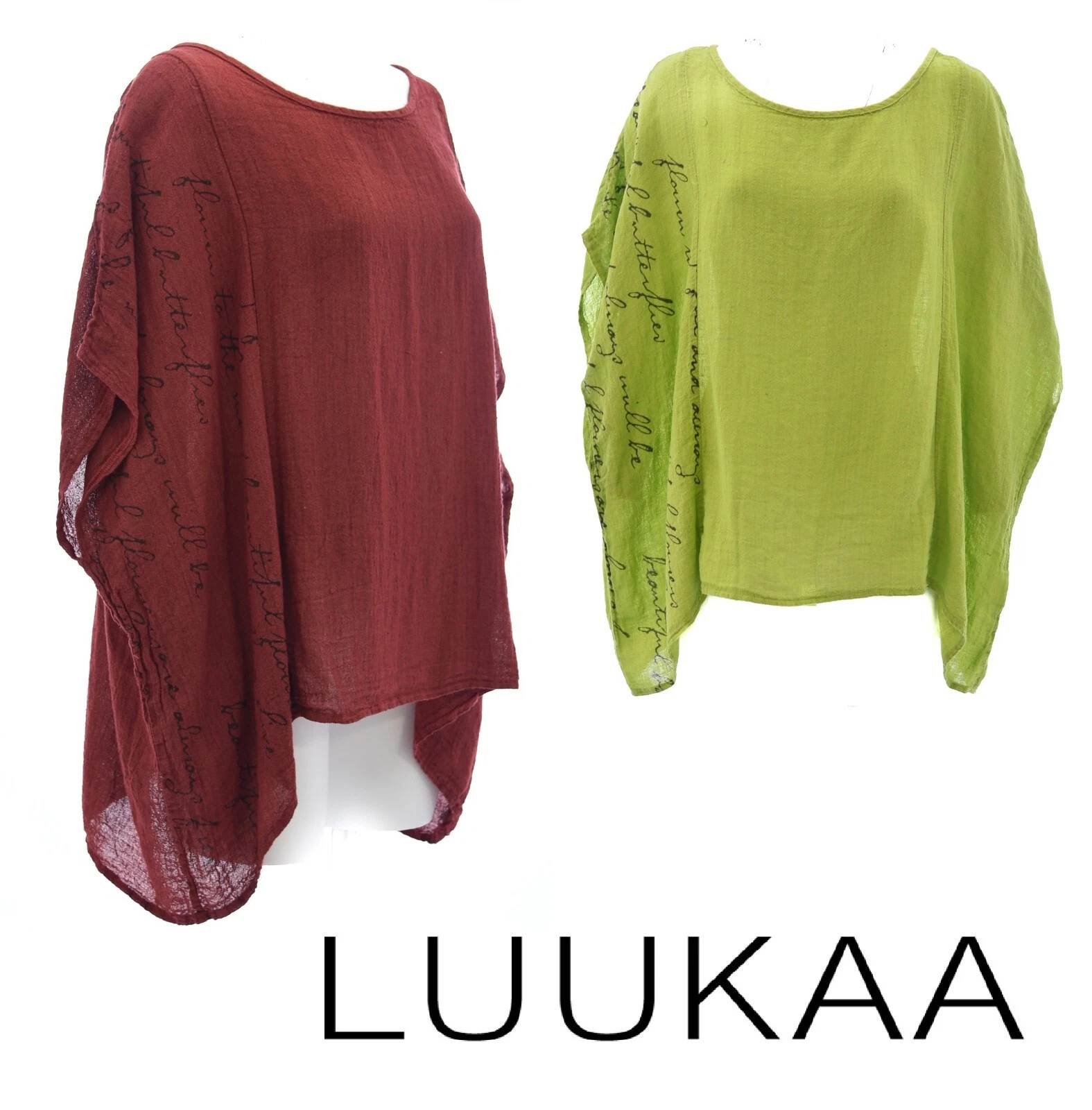LUUKAA Linen Gauze A1018 BUTTERFLY PONCHO Oversize TOP (sizes S - 3XL) 2 COLORS
Opens in a new windo
