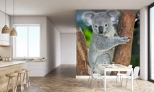 3D Gray Koala Animal ZHUA1228 Wallpaper Wall Murals Removable Self-adhesive Ann
