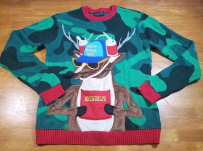 Blizzard Bay Santas Drinking Squad Brewdolph Ugly Christmas Sweater Size S