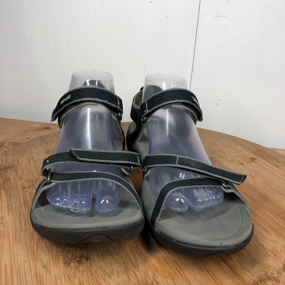 Sandalias Teva para mujer 10 Verra ligeras con tiras deportivas negras punta abierta zapato playa agua Foto 3 de 4