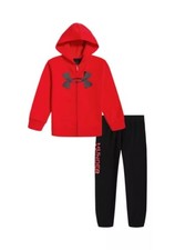 UNDER ARMOUR Boys BIG LOGO Fleece Set  RED/BLACK - 4  NWT