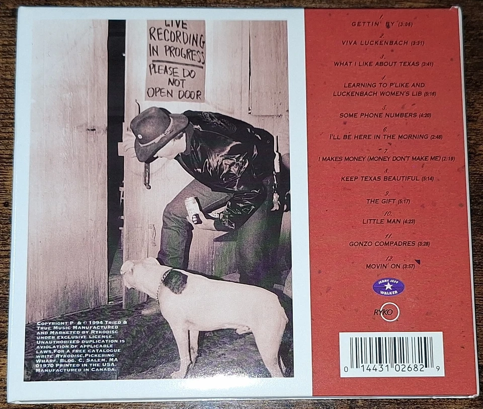 JERRY JEFF WALKER - !VIVA LUCKENBACH! DigiPak CD Ryko - Bild 3 von 3