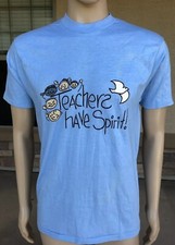 Vintage 80s Teachers Have Spirit Single Stitch T Shirt USA Made Size Large Hanes