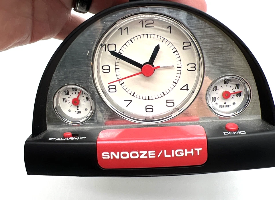 Drag Racing Christmas Tree Lighted Alarm Clock Thermometer Humidity Sound 9.5" T - Image 4 of 4