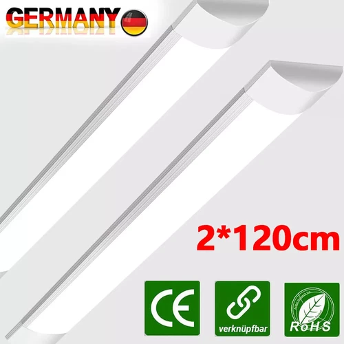 2TIg 40W 120cm LED Röhren 4000K Feuchtraumleuchte Werkstatt Deckenleuchte Lamp - Bild 2 von 15