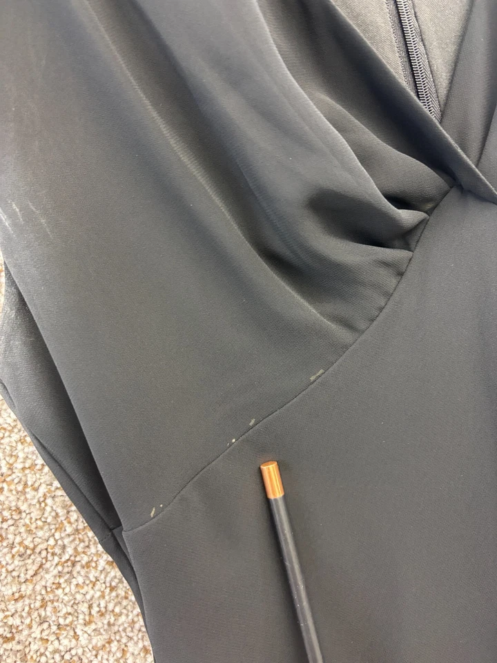 AGB Dress Byer California Black Semi-Formal Dress Maxi A-Line Beaded Size 14 - Image 3 of 4