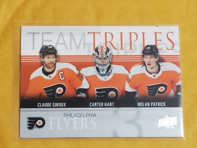 2019-20 Upper Deck Team Triples Claude Giroux Carter Hart Nolan Patrick #TT-7