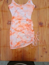 Womens shein orange tye dye sleeveless dress sz s