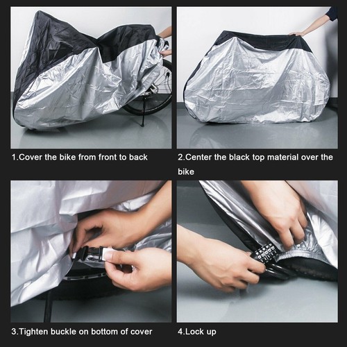 Fits 1 Bikes Storage Bicycle Cover Bike UV Sun Rain Dust Waterproof Protector US - Picture 9 of 12