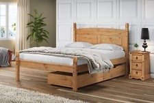 Corona Pair of Underbed Storage Drawers Casters Mexican Solid Wood Pine Wooden