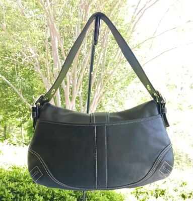 バッグ 00s coach 14968 one shoulder y2k black Coach F10192 MEDIUM Vintage Soho Top Flap Y2K Black Leather