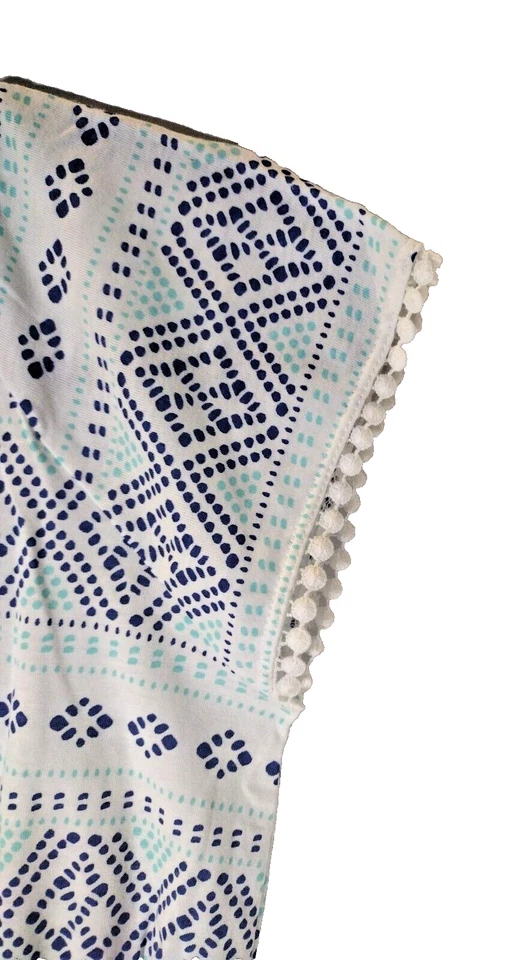 Nuevo con etiquetas Vestido Aeropostale Niña Talla 14 Azul y Blanco Cuello en V Sin Mangas Foto 3 de 4