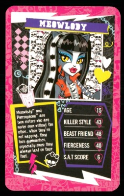 1 x Infokarte Monster High Figur Meowlody - R110