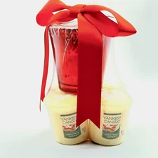 Yankee Candle Christmas Cookie Votive Candle Set of 4 Gift Set with Holder