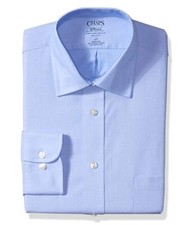 Chaps Men's CoolMax Dress Shirt Regular-Fit Flex-Stretch Collar Blue NWT