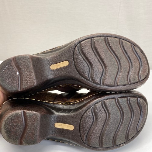 Softspots CBTH14 Brown Leather Wedge Clogs Shoes Womens Size 8 M - Picture 7 of 10