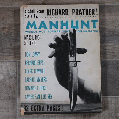 Manhunt Crime Fiction Magazine 1964 Vol 12 No 2 Richard S. Prather Don Lowry