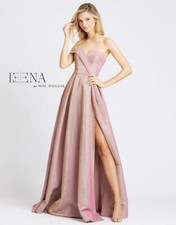IEENA MAC DUGGAL 26123 Pink Sparkle Off Shoulder Pleated Maxi Ball-Gown Dress 4