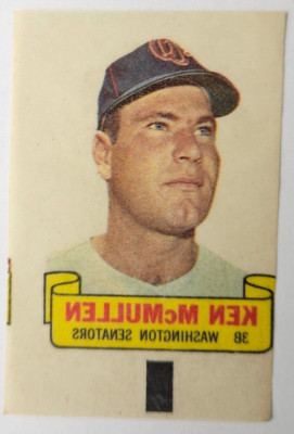 1966 Topps Rub Off Tattoo Baseball #5 KEN McMULLEN Washington Senators