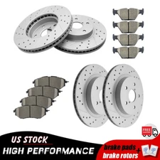 Front Rear Brake Rotors + Ceramic Brake Pads for 2015 Subaru Legacy 2.5L